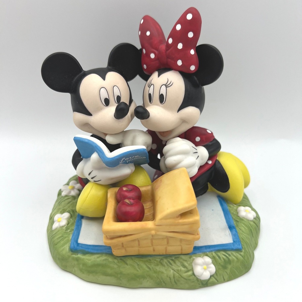 Disney Precious Moments Mickey Minnie Mouse Picnic Figurine 221701 Porcelain